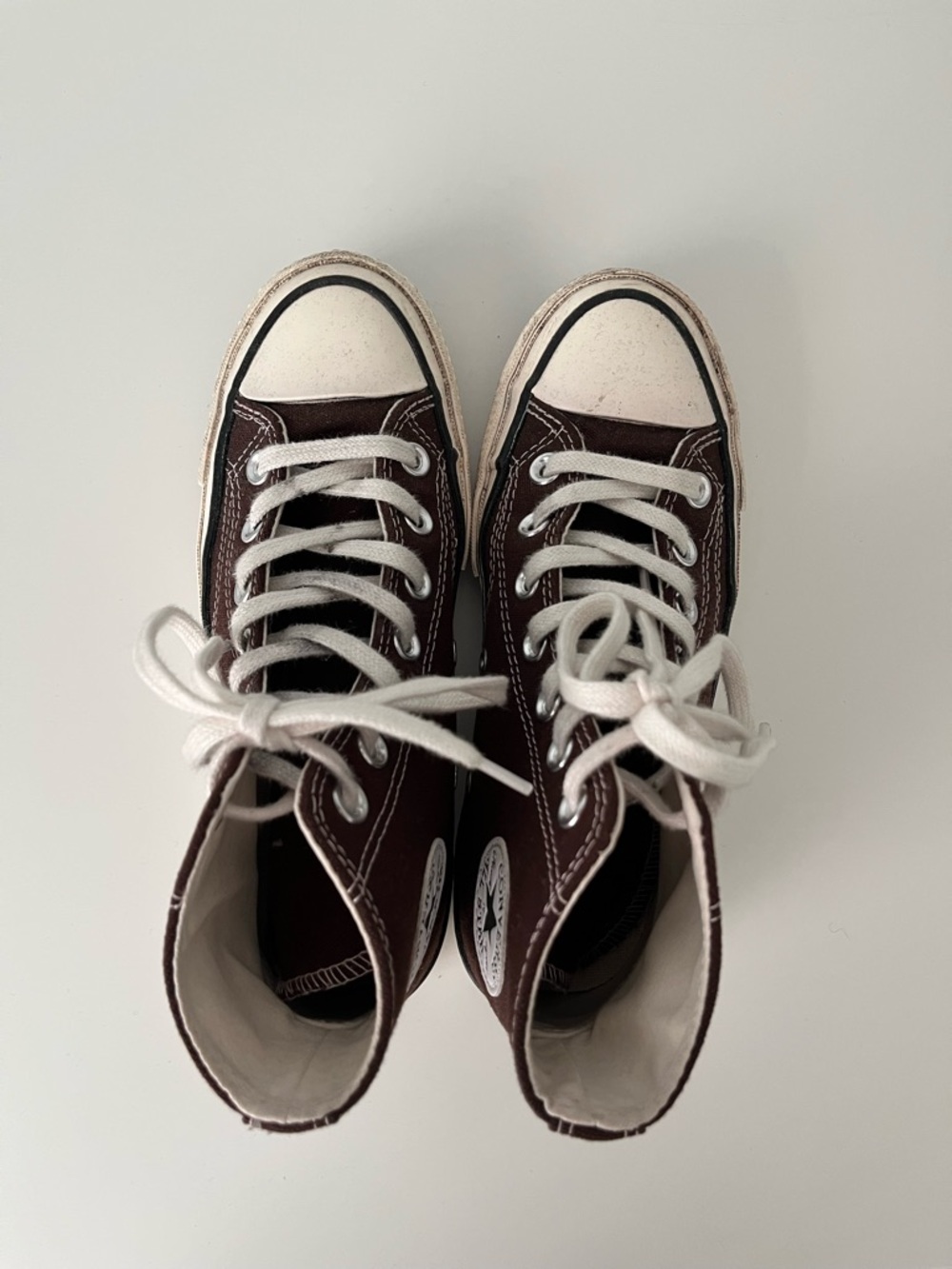Converse High Top Sneakers - Brown & White - Picture 2 of 4